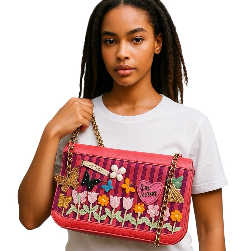 Betsey Johnson Purse Womens Tangerine Love Bug Quirky Whimsical Vintage Rare‎ - Picture 2 of 16